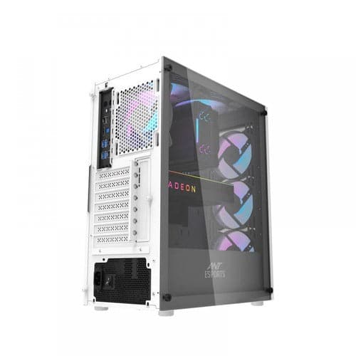 ANT ESPORTS 220 Air RGB ATX Mid Tower Cabinet (White)