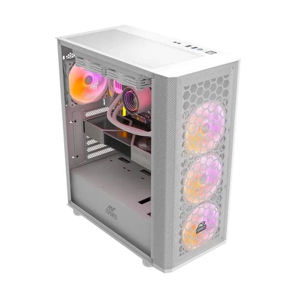 ANT ESPORTS 250 Air RGB ATX Mid Tower Cabinet (White)