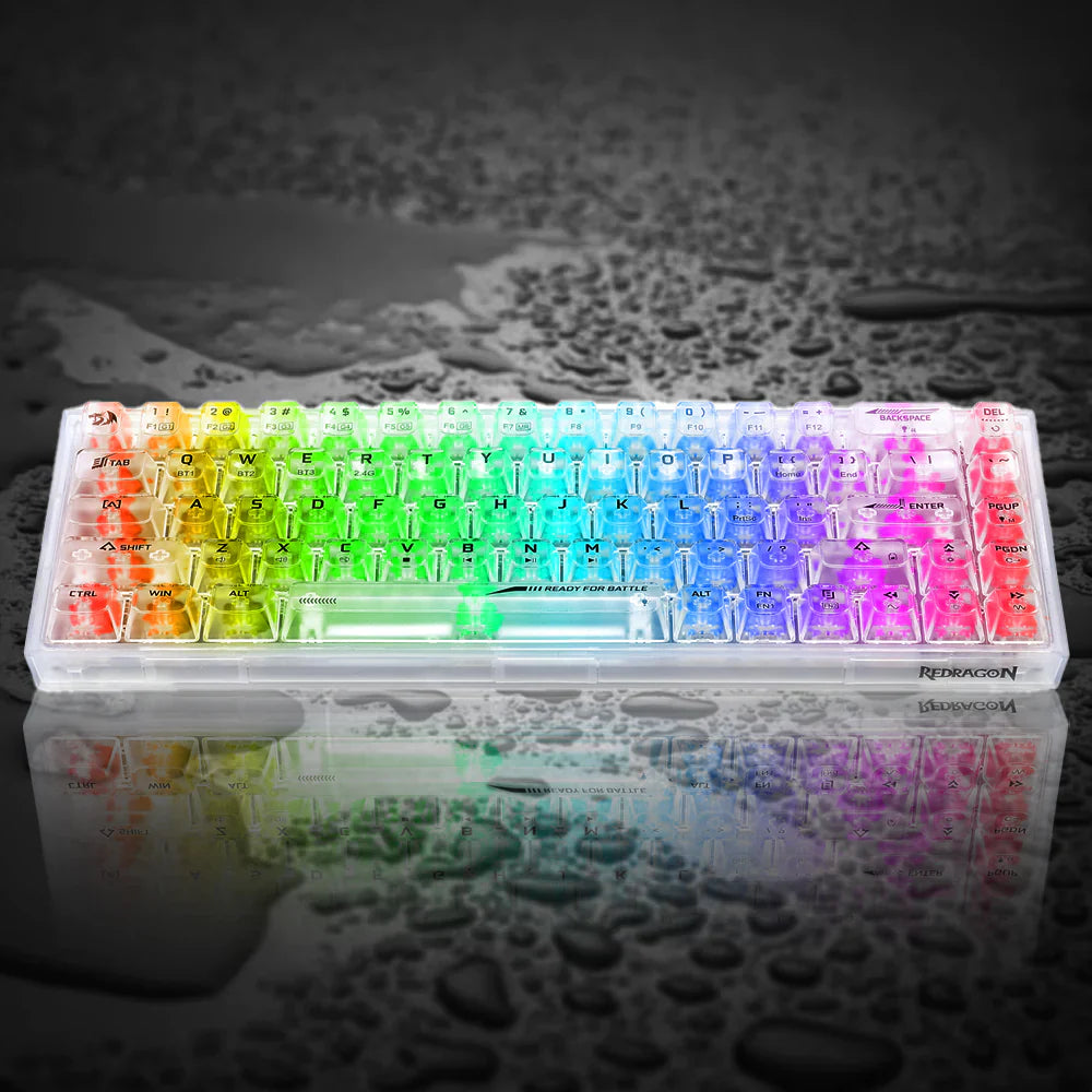 REDRAGON K631 Pro Castor 65% Mechanical Wired Gaming Keyboard ( White ) ( Translucent Custom Switch )