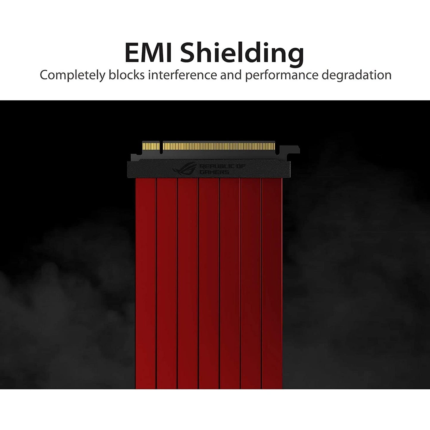 ASUS RS200 ROG Strix Riser Cable PCI-E 3.0 x16 High Speed Flexible Extender Card Extension Port 90 Degree Adapter (240 mm)