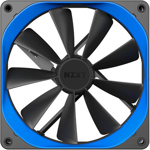 NZXT Aer P120 Blue Trim 2X 120mm Non-RGB Cabinet Fan (Black) (Single Pack)