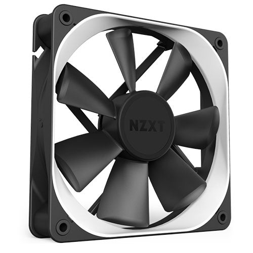 NZXT Aer P120 White Trim 2X 120mm Non-RGB Cabinet Fan (Black) (Single Pack)