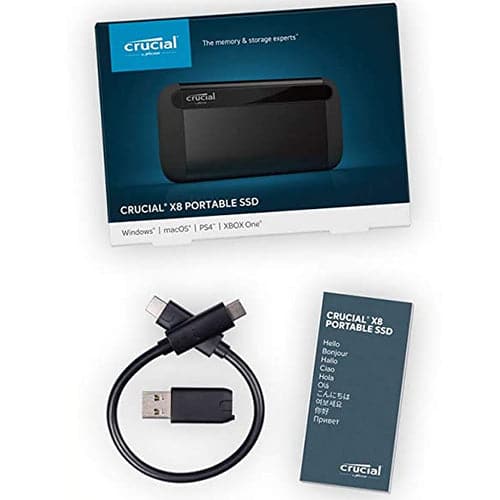 CRUCIAL X8 1TB Portable Solid State Drive (SSD)
