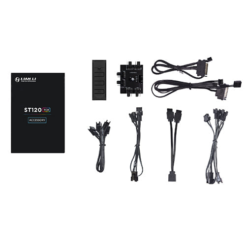 LIAN LI ST120 120mm ARGB Cabinet Fan (Black) (Triple Pack)