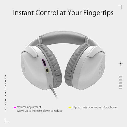 ASUS ROG Strix Go Core 3.5mm Wired Gaming Headphone ( Moonlight White ) ( PC / Playstation / Mobile / Xbox )