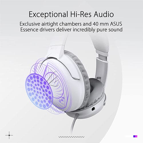 ASUS ROG Strix Go Core 3.5mm Wired Gaming Headphone ( Moonlight White ) ( PC / Playstation / Mobile / Xbox )