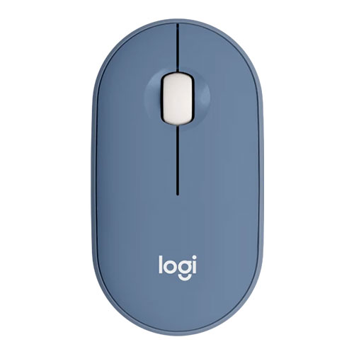 LOGITECH Pebble M350 Wireless+Bluetooth Ambidextrous Gaming Mouse ( Pebble M350 ) (1000DPI / 3 Macro Button ) ( Blueberry )