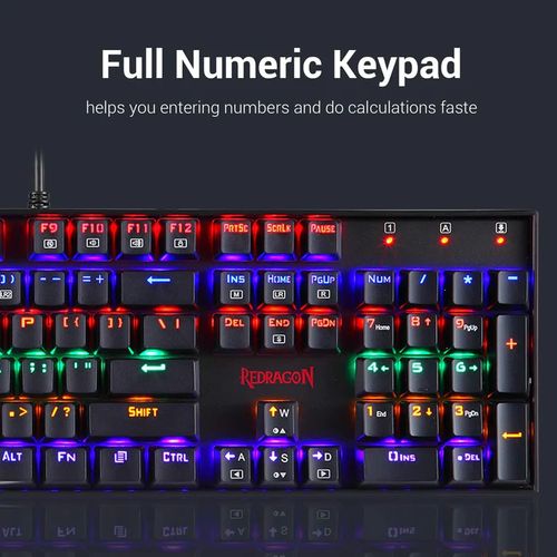 REDRAGON Vara K551 Full Size Rainbow Backlit Wired Mechanical Gaming Keyboard ( Black ) ( Red Switch )