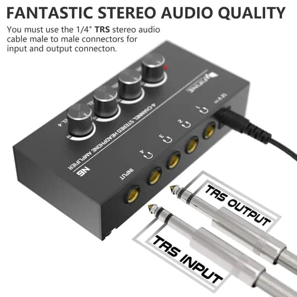 FIFINE N6 Headphone Amplifier With Stereo Output And Individual Volume Controls