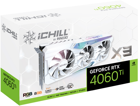 INNO3D GeForce RTX 4060 Ti iChill X3 White 8GB Nvidia Graphic Card