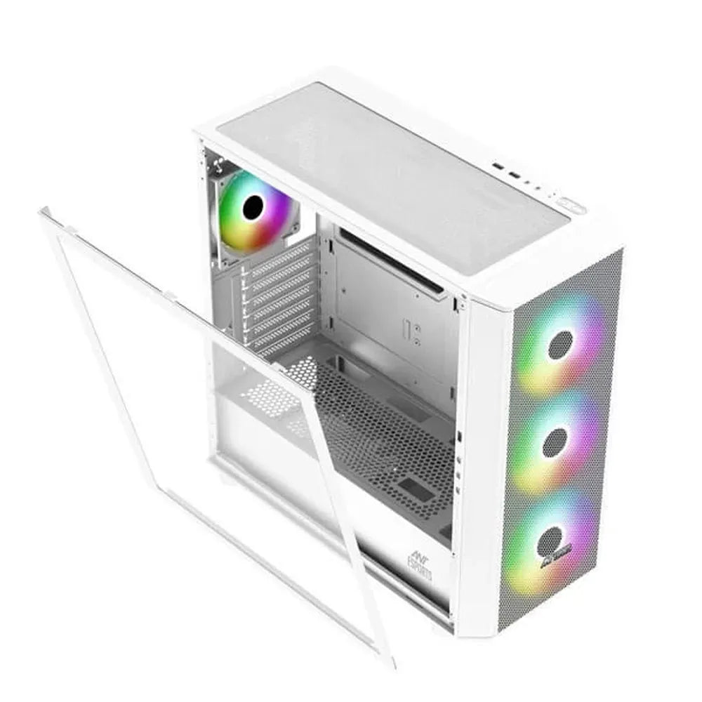 ANT ESPORTS 411 Air ARGB EATX Mid Tower Cabinet (White)