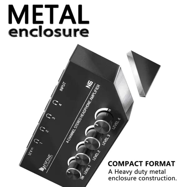 FIFINE N6 Headphone Amplifier With Stereo Output And Individual Volume Controls