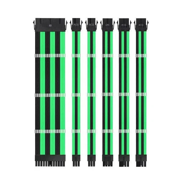 ANT ESPORTS Mod Sleeved Cable set 3 combs 30cm 16AWG Black and Green