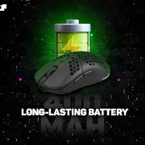 COSMIC BYTE Kilonova 3370IC Pro X-Light Wireless Ambidextrous Gaming Mouse ( 2000DPI / 7 Macro Buttons ) ( Black )