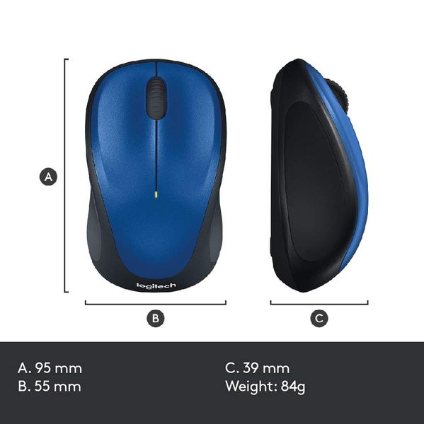 LOGITECH M235 Wireless Ambidextrous Gaming Mouse ( 1000DPI / 3 Macro Button ) ( Black )