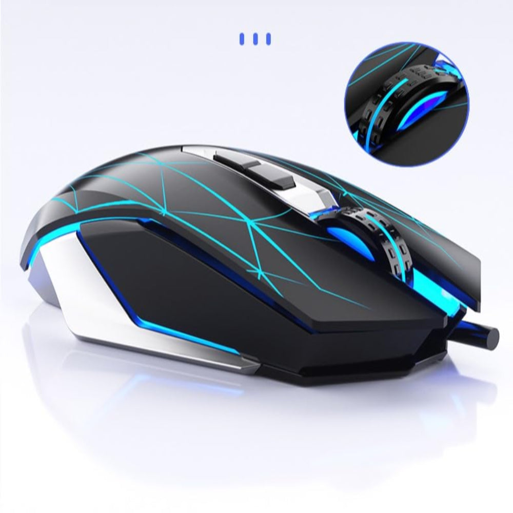 AULA T201 Full Size Membrane Wired Gaming Keyboard and Mouse Combo ( Black )