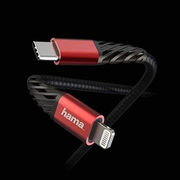 HAMA 183294 Charging Data Cable USB-C Lightning 1.5m Cable ( Black / Red )