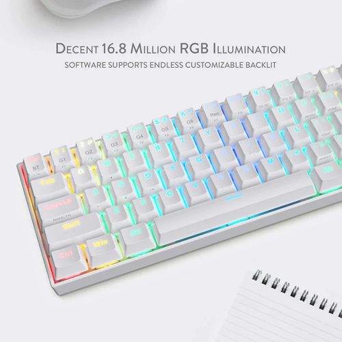REDRAGON Draconic K599 Pro 60% RGB Semi Mechanical Wireless Gaming Keyboard ( White ) ( Brown Switch )