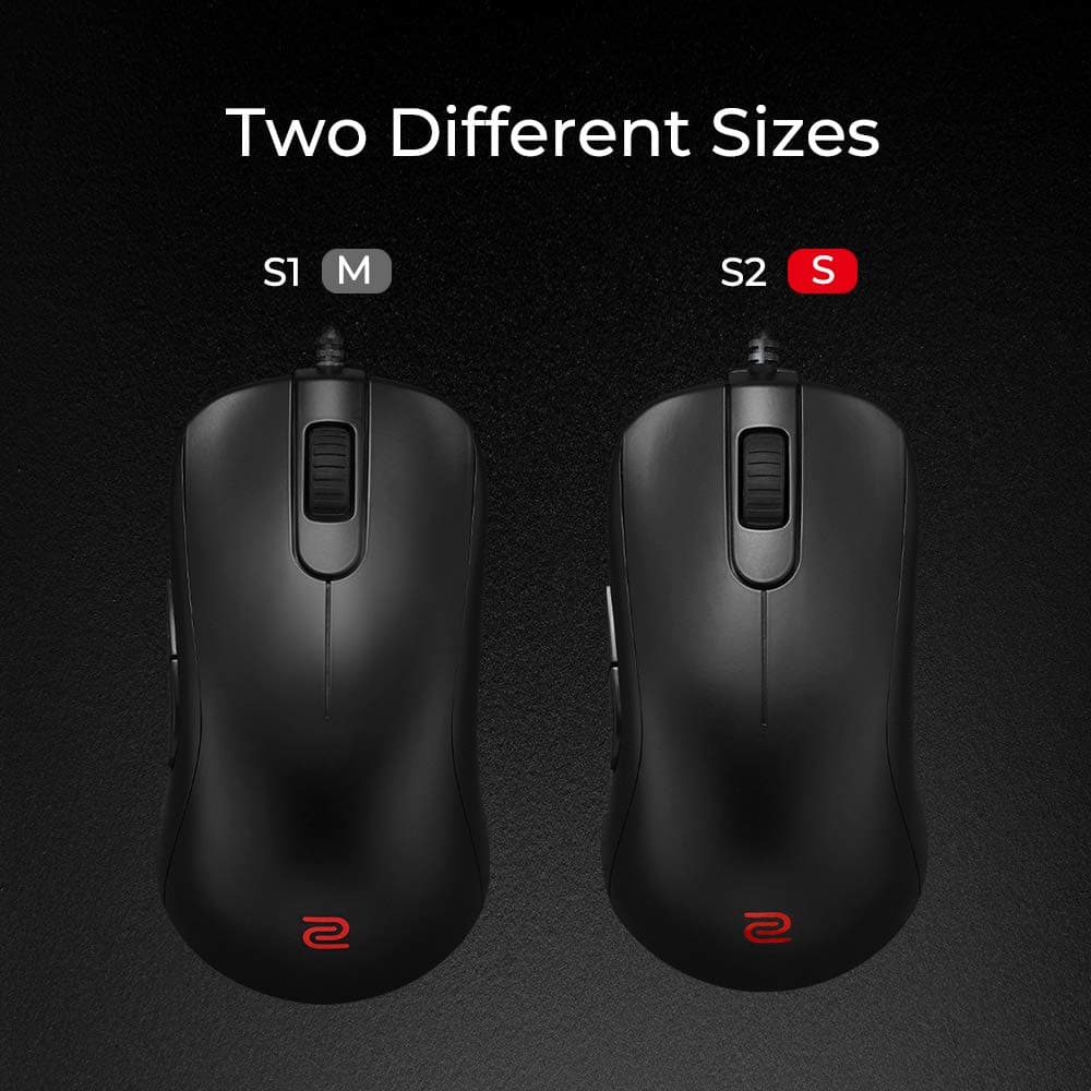 BENQ Zowie S2 Wired Ambidextrous Gaming Mouse ( S2-BLACK ) ( 3200DPI / 5 Macro Buttons ) ( Matte Black )