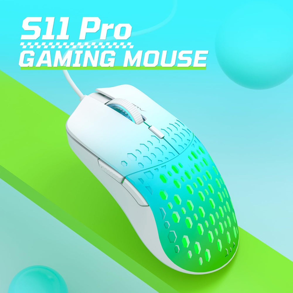 AULA S11 PRO Wired Ergonomic Gaming Mouse ( ‎S11 PRO ) ( 3600 DPI / 6 Macro Button ) ( Blue ) ( S11PROBU )