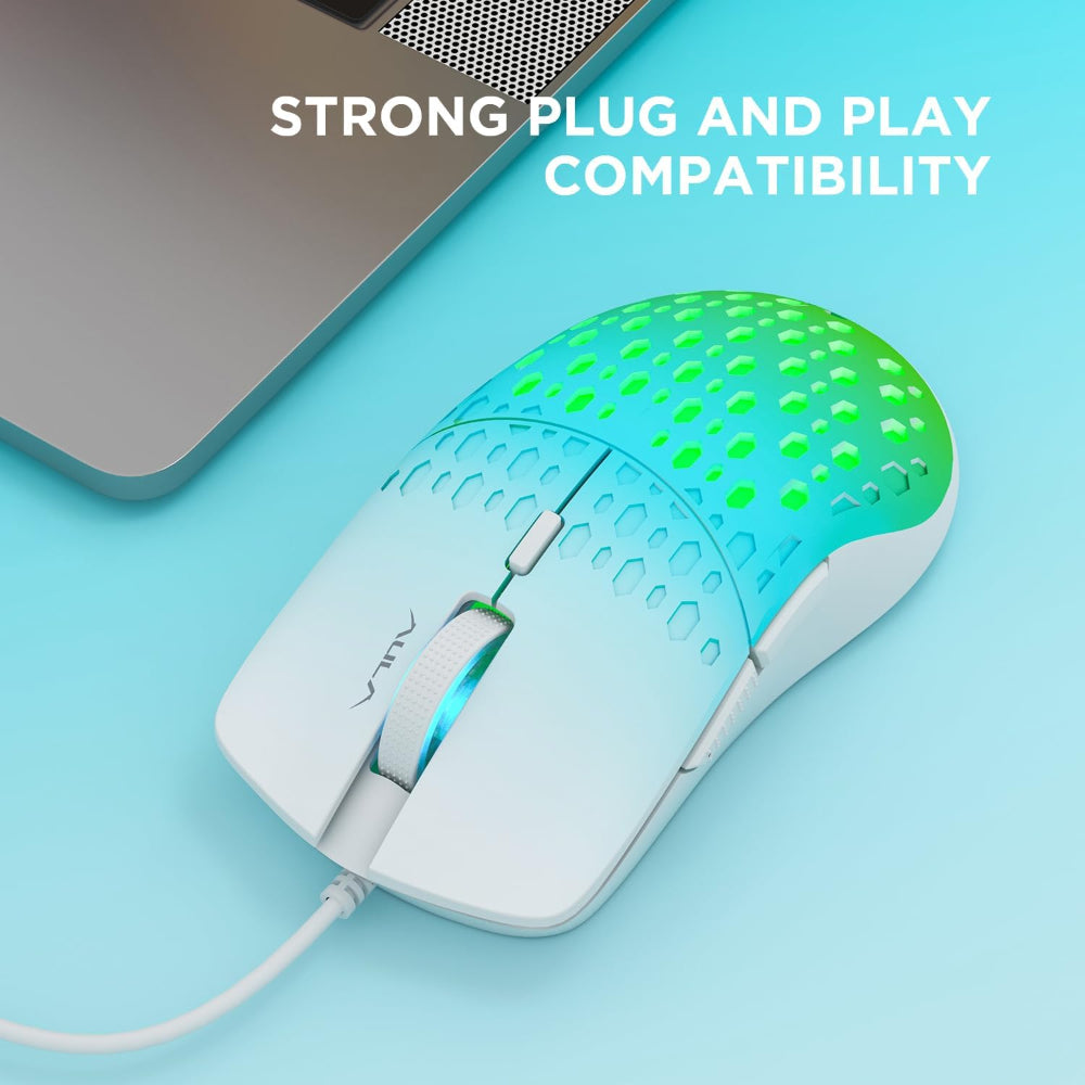 AULA S11 PRO Wired Ergonomic Gaming Mouse ( ‎S11 PRO ) ( 3600 DPI / 6 Macro Button ) ( Blue ) ( S11PROBU )