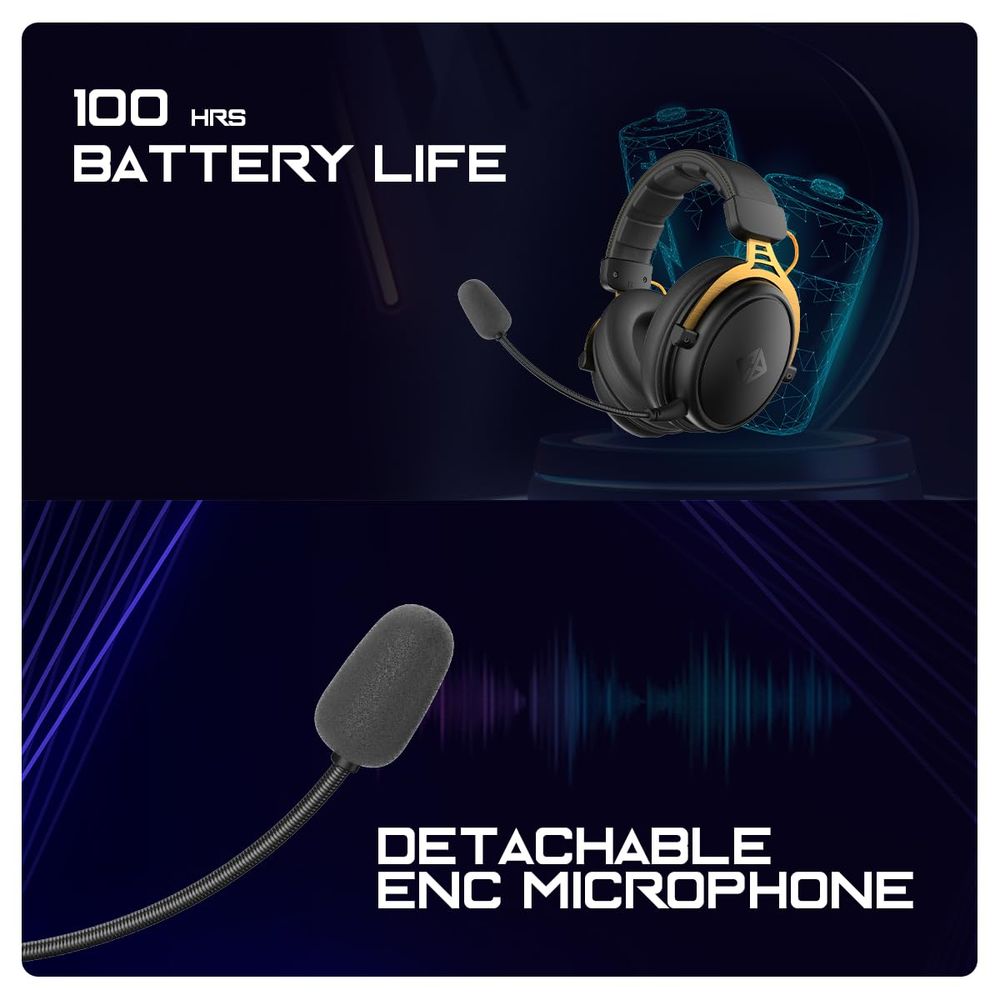 COSMIC BYTE Hades 2.4GHz Wireless+Bluetooth 7.1 Surround Gaming Headphone With Mic ( Black ) ( PC/P5/XBox )