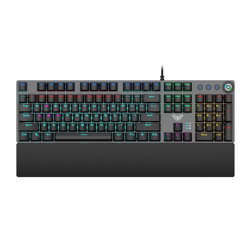 AULA F2058 Full Size Wired Mechanical Gaming Keyboard ( Black ) ( Clicky Blue Switch ) ( F2058 )