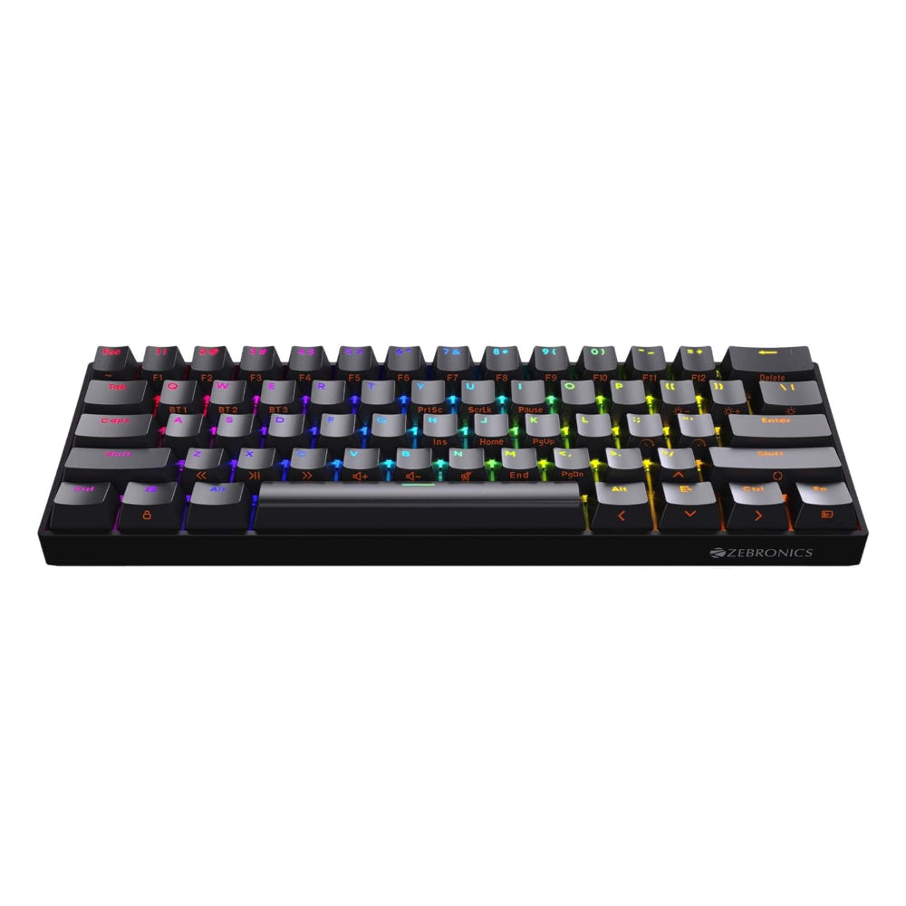 ZEBRONICS Zeb-Max Ninja 60% RGB Mechanical Wireless Gaming Keyboard ( Black ) ( Blue Switch )