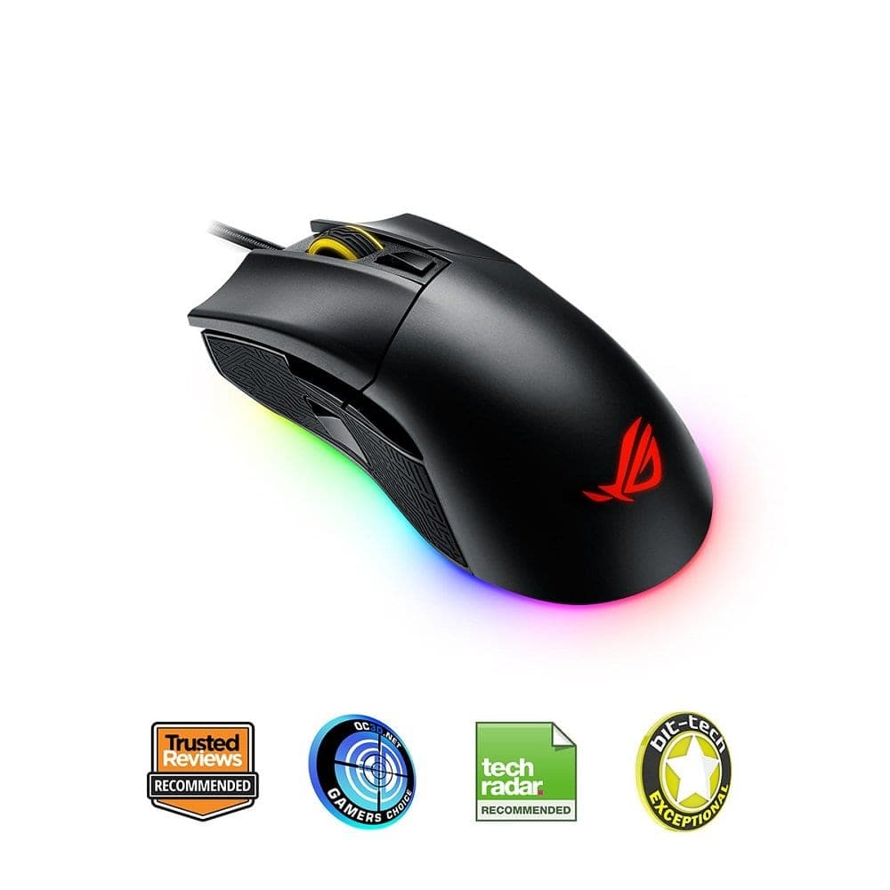ASUS ROG Gladius 2 Wired Ergonomic RGB Optical Gaming Mouse ( ROG-GLADIUS-II ) ( 12000DPI / 6 Macro Buttons ) ( Black )