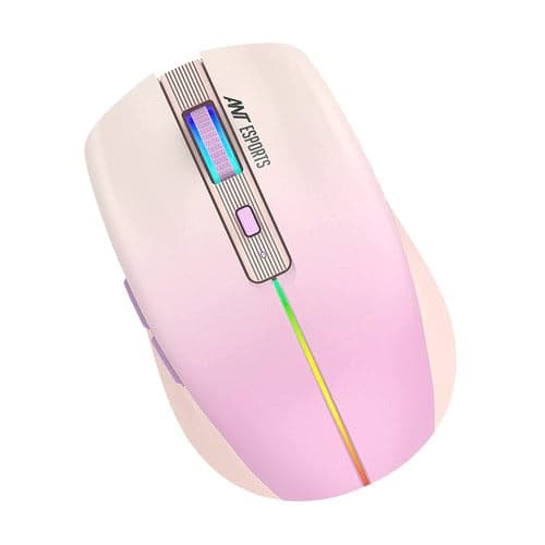 ANT ESPORTS GM400W Wireless Ambidextrous RGB Gaming Mouse ( GM400W-RGB-LIGHT-PINK ) ( 3200DPI / 6 Macro Buttons ) ( Light Pink )