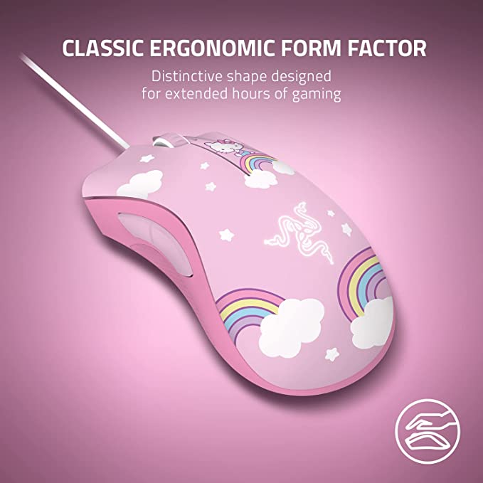 RAZER DeathAdder Essential Mouse Plus Goliathus Medium Wired Ergonomic Gaming Mouse ( RZ83-03850100-B3M1 ) ( 6400DPI / 5 Macro Button ) ( Hello Kitty And Friend Edition )