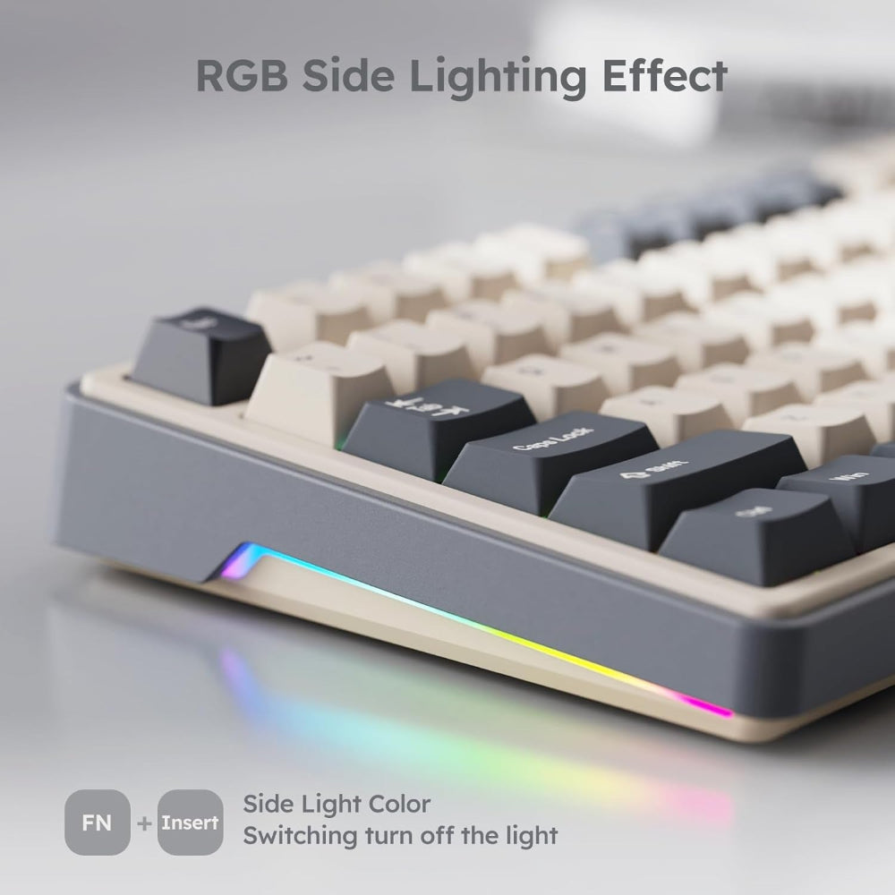 ROYAL KLUDGE R87 Pro 75% RGB Mechanical Wired Gaming Keyboard ( Grey ) ( Creamy Switch )