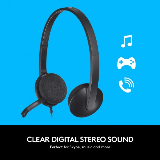 LOGITECH H340 USB Gaming Headphone ( Black ) ( Laptops / Mobile / PC )