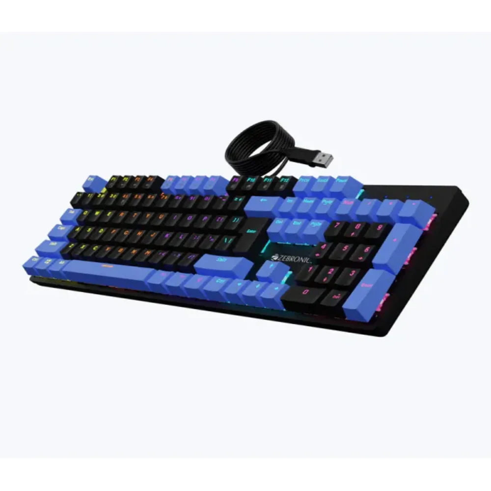 ZEBRONICS Zeb-Nitro Plus Full Size Mechanical Wired Gaming Keyboard (Black/Blue) ( Brown Switch )