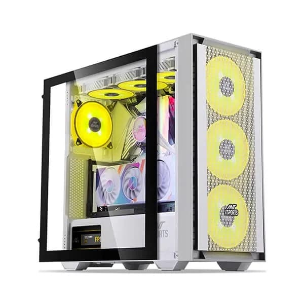ANT ESPORTS 690 Air ARGB ATX Mid Tower Cabinet (White)
