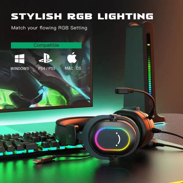 FIFINE H6 Wired 7.1 Surround Gaming Surround Gaming Headphone With Mic ( Black ) ( PC/PS4/PS5 )