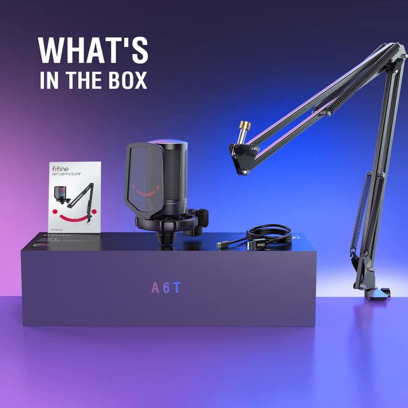 FIFINE Ampligame A6T Gaming USB Microphone Kit