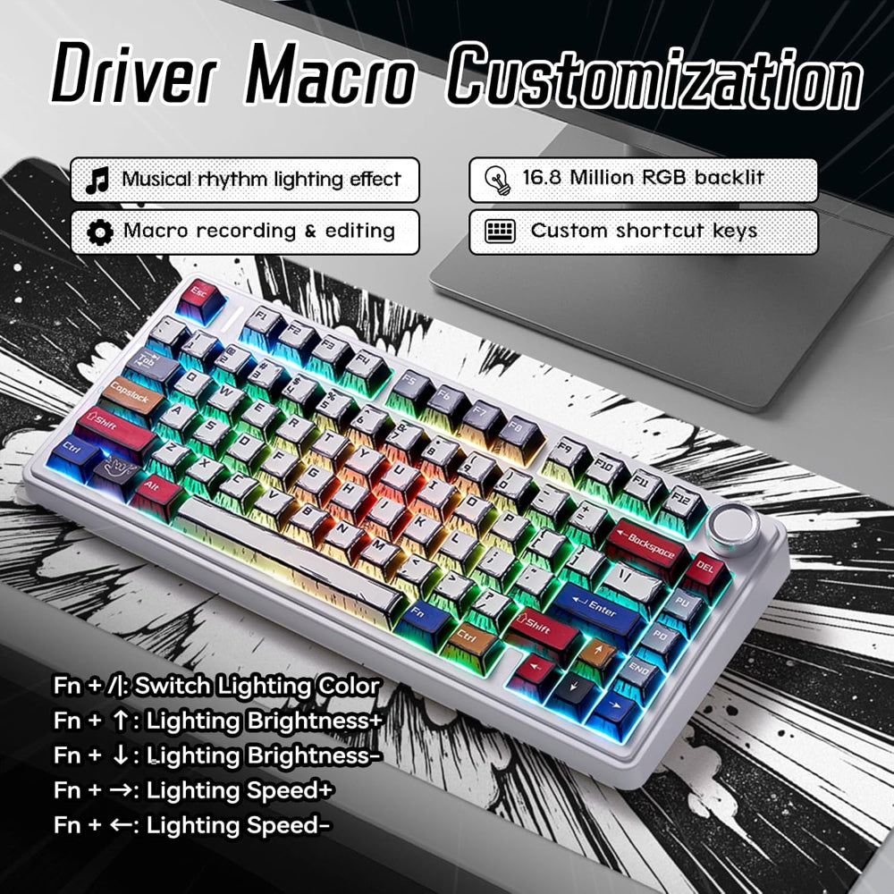 AULA F75 75% RGB Tri Mode Wireless Mechanical Gaming Keyboard ( Reaper Switch )