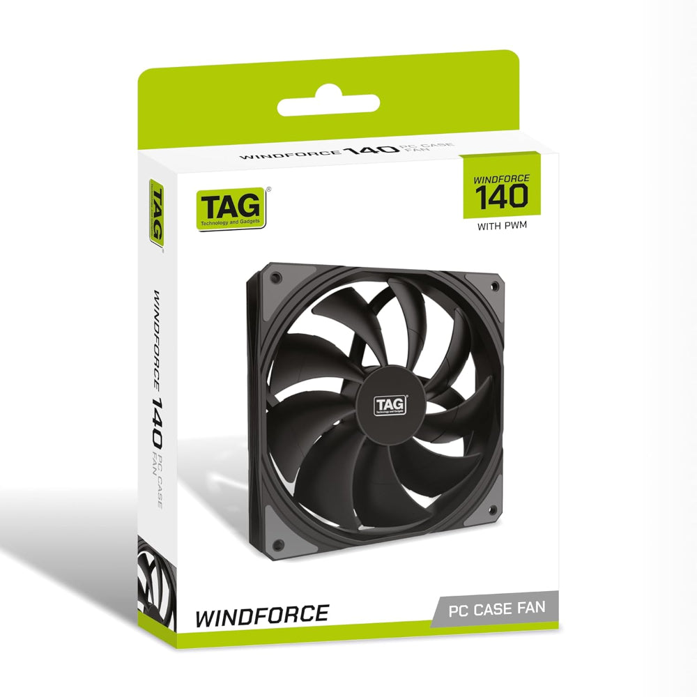 TAG Windforce 140mm Cabinet Fan ( Black ) ( Single Pack )