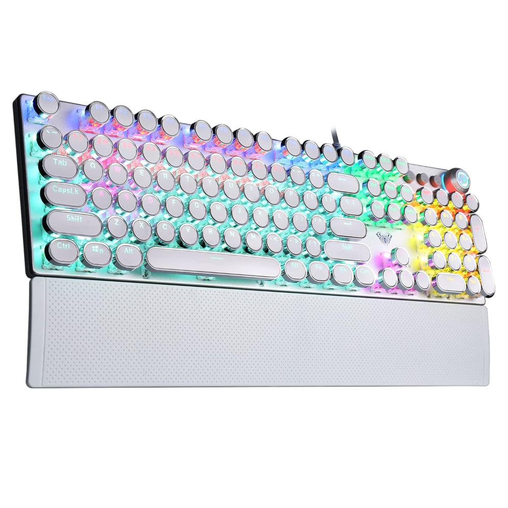 AULA F2088 Full Size Wired Mechanical Gaming Keyboard ( White ) ( Blue Switch ) ( F2088W )