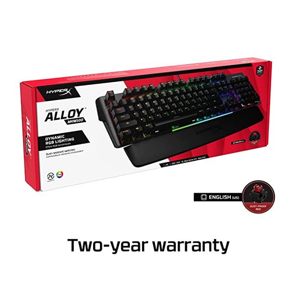 HYPERX Alloy MKW100 RGB Full Size Mechanical Gaming Keyboard ( Black ) ( Linear Red Switch )