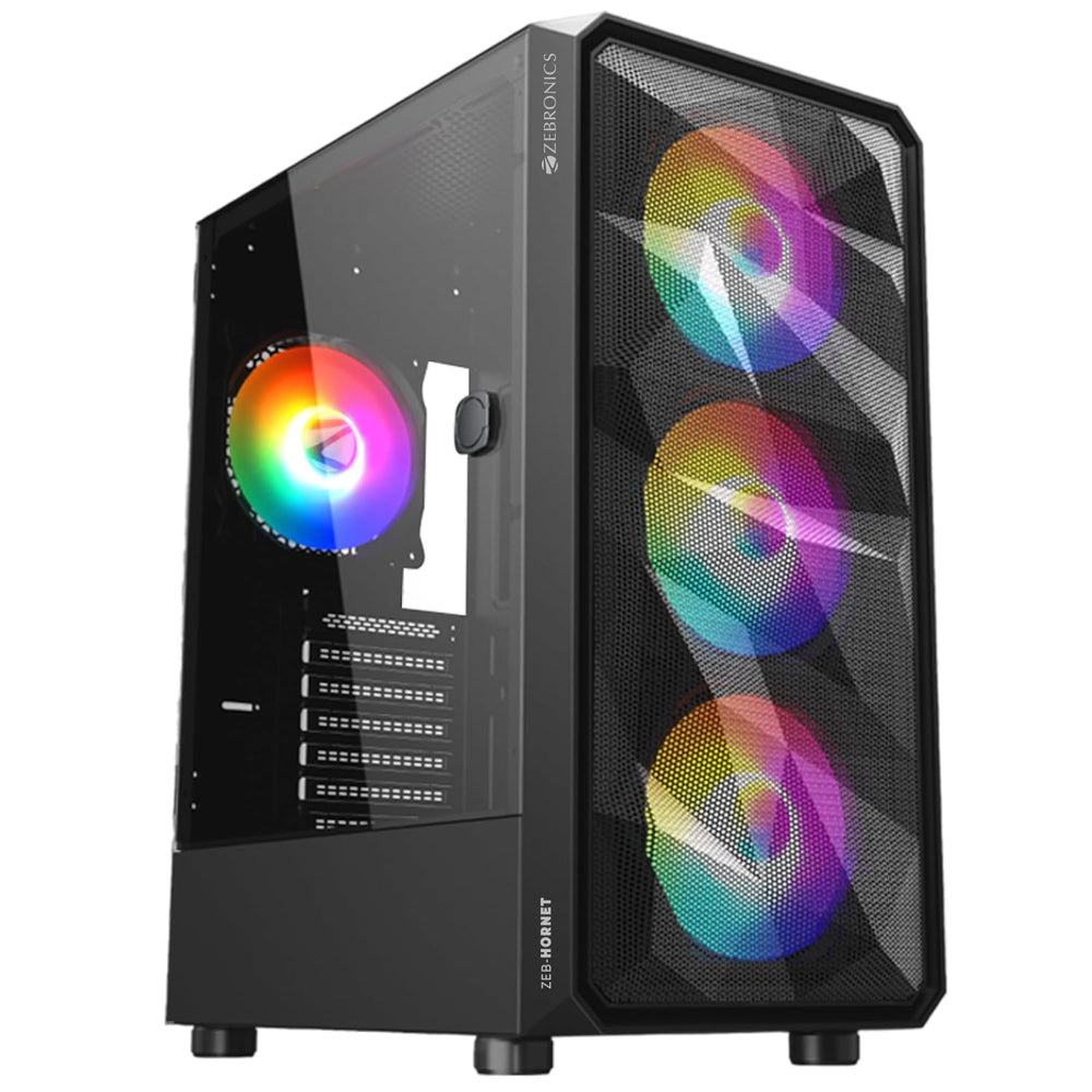 ZEBRONICS Hornet Premium-ATX Mid Tower Cabinet ( Black )