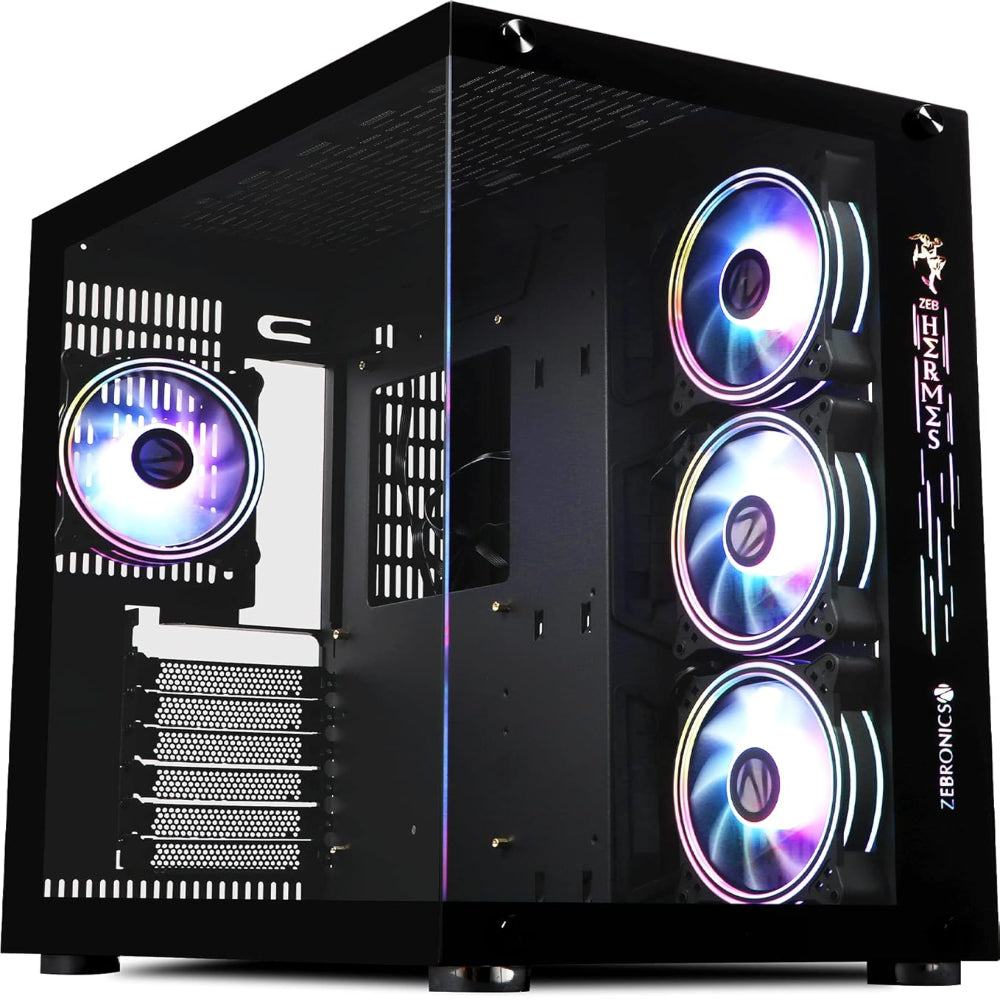 ZEBRONICS Hermes Premium ATX Mid Tower Cabinet ( Black )