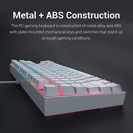 REDRAGON Kumara K552 Tenkeyless Wired Gaming Keyboard ( White ) (Blue Switch )