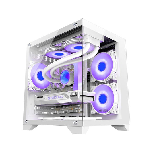 ANT ESPORTS Crystal Z2 MATX Mid Tower Cabinet (White)