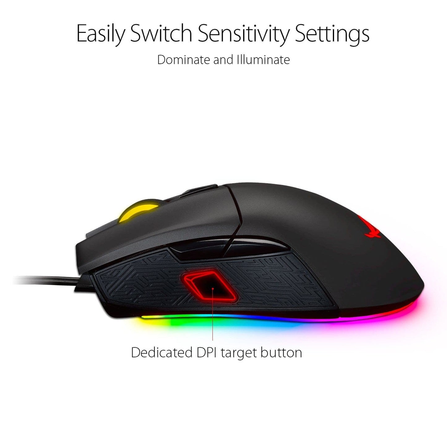 ASUS ROG Gladius 2 Wired Ergonomic RGB Optical Gaming Mouse ( ROG-GLADIUS-II ) ( 12000DPI / 6 Macro Buttons ) ( Black )