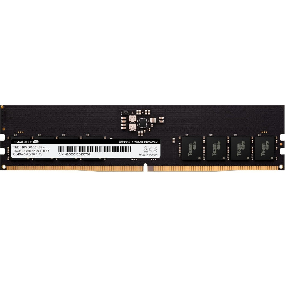 TEAMGROUP Elite 16GB ( 16GB x 1 ) 5600MHz DDR5 Ram (Black) ( CL46 )