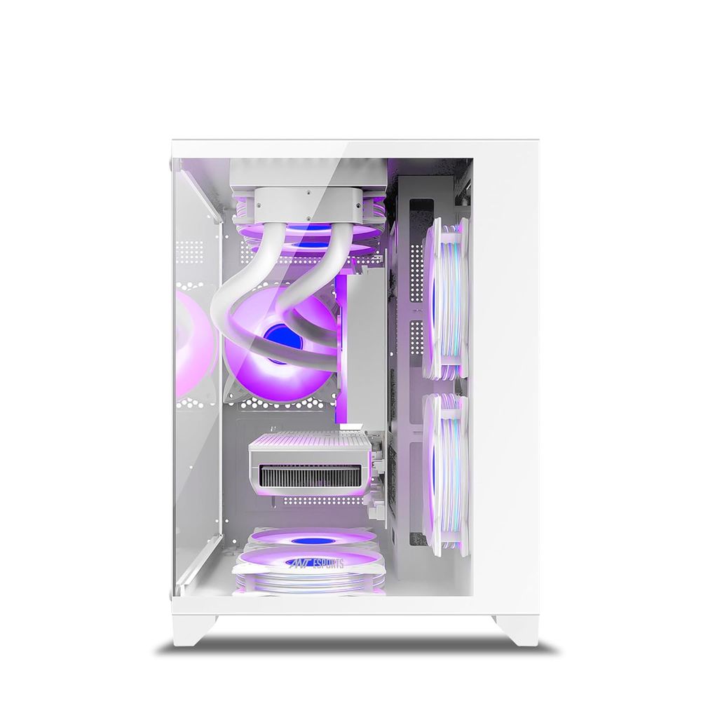 ANT ESPORTS Crystal Z2 MATX Mid Tower Cabinet (White)