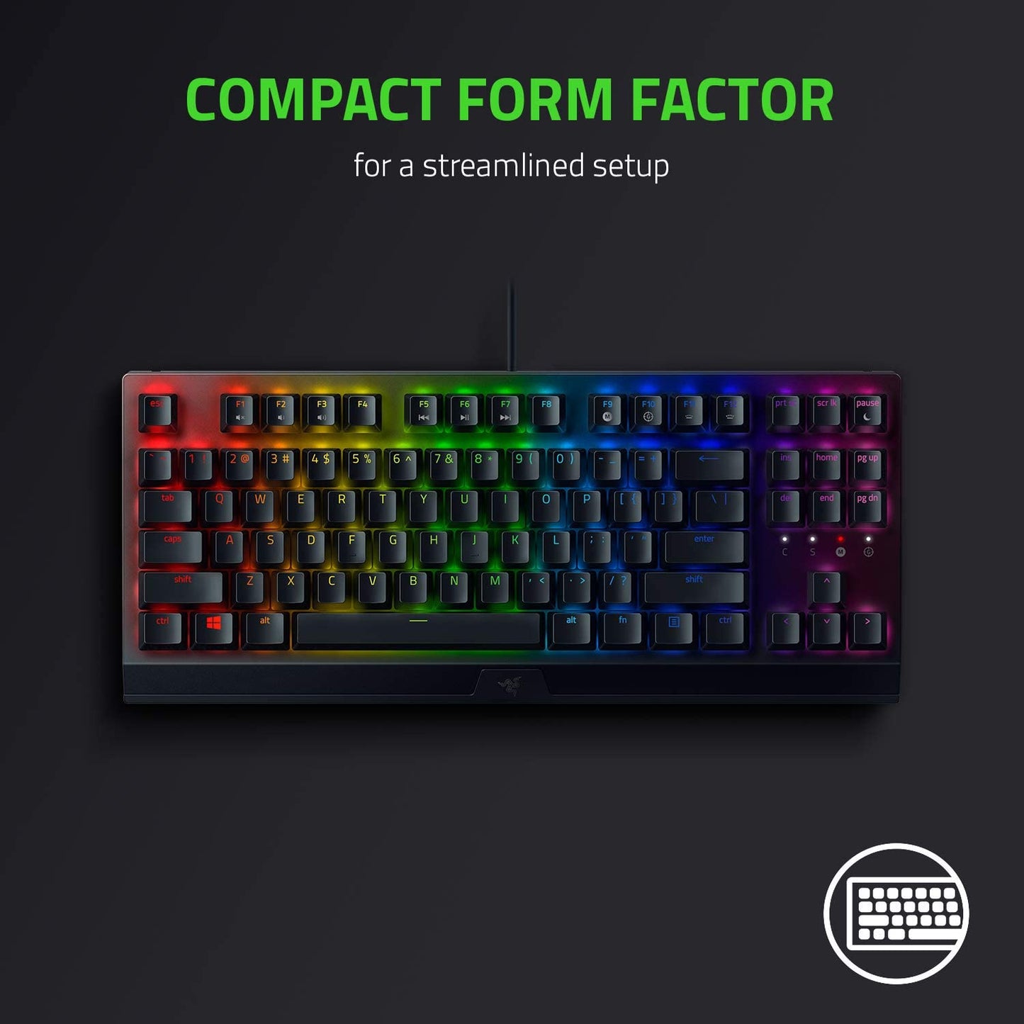 RAZER BlackWidow V3 RGB Tenkeyless Mechanical Gaming Keyboard ( Razer Green Switch )