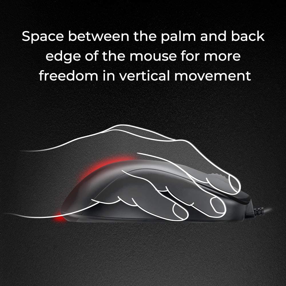 BENQ Zowie S2 Wired Ambidextrous Gaming Mouse ( S2-BLACK ) ( 3200DPI / 5 Macro Buttons ) ( Matte Black )